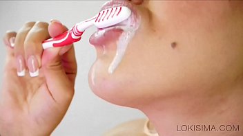 Webcam Model Brushes Her Teeth Naked