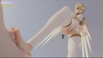 Mercy and Widowmaker dominating footjob