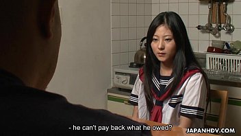 Asian teen clearing her father's debt with sex