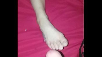 Cuming on my 18 y/o Girlfriends Foot as She Sleeps