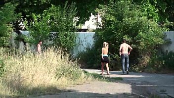 Young teen blonde girl PUBLIC sex street in broad daylight