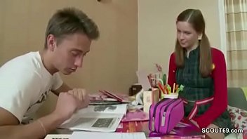 Brother Show Step-Sister how get Pregnant after Homework