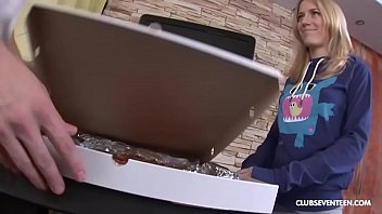 Pizza girl delivers Extra Topping