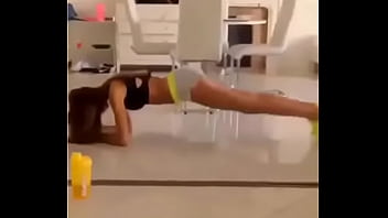sexy teen exercising