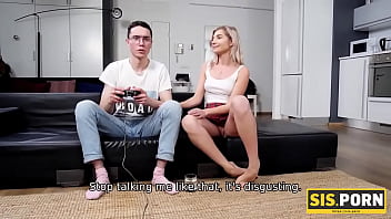 SIS.PORN. Girl craves dick and finds a way to be scored by videogame-addicted stepbro